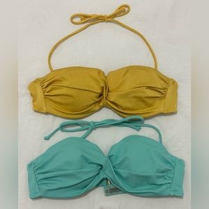 Victoria’s Secret Push Up Twist Bandeau Bikini Top - Bundle of 2- Size 34 B